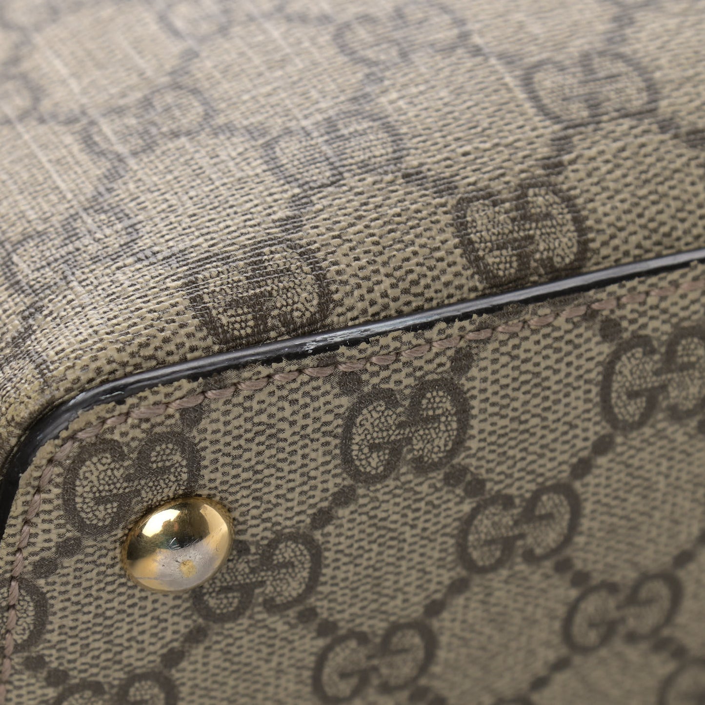 GG Supreme Monogram Medium Zippered Bucket Tote Beige Tuscany