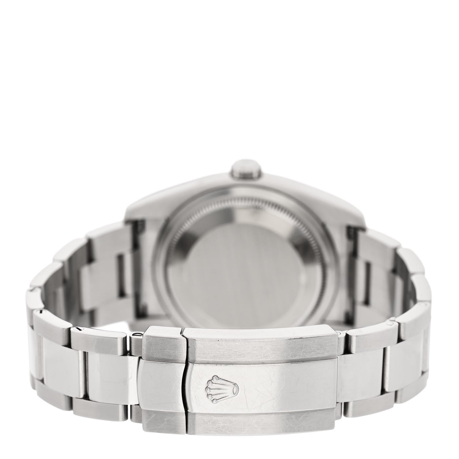 Rolex Stainless Steel 18K White Gold 36mm Oyster Perpetual Datejust Watch Silver Roman 116234 3 of 5