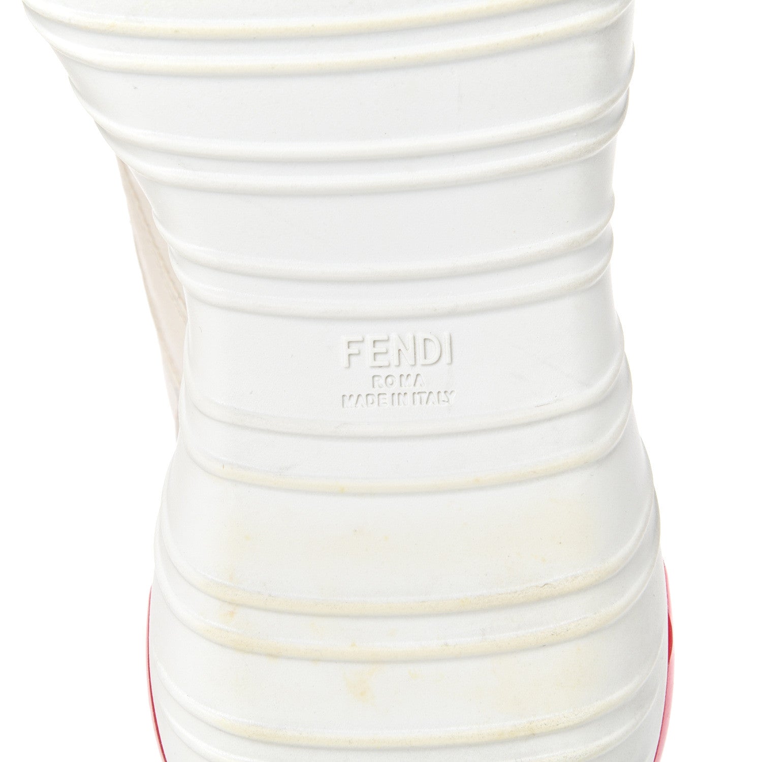 Fendi X FILA Vitello Mania Painted Womens Chunky Sneakers 38 Ice White Caipiroska Blueberry 6 of 8