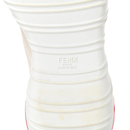 Fendi X FILA Vitello Mania Painted Womens Chunky Sneakers 38 Ice White Caipiroska Blueberry 6 of 8