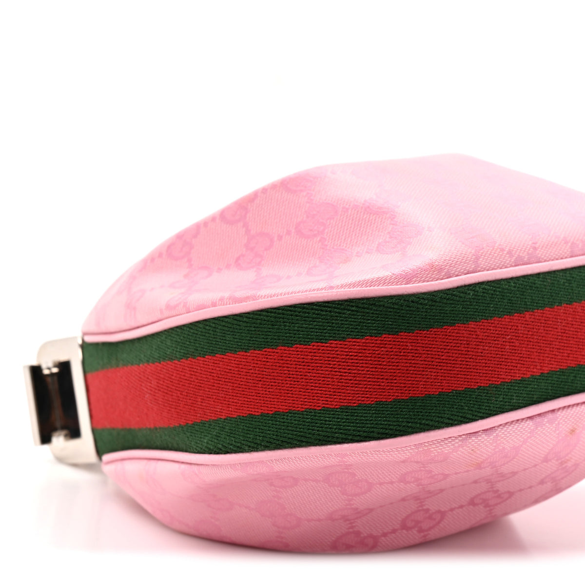 GG Crystal Coated Canvas Monogram Web Small Attache Shoulder Bag Pink