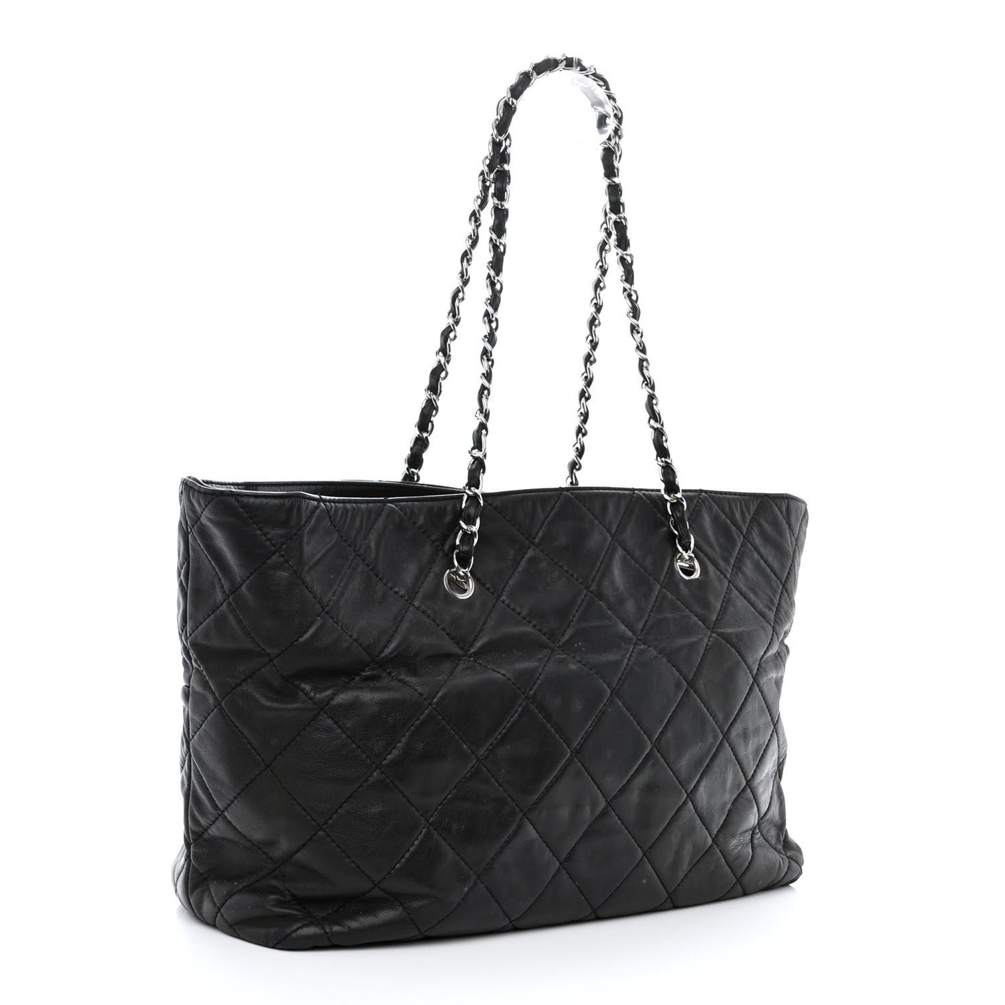 Calfskin Quilted Large In the Business Tote Black