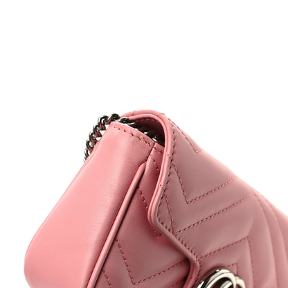 Gucci Calfskin Matelasse Super Mini GG Marmont Shoulder Bag Wild Rose 11 of 12