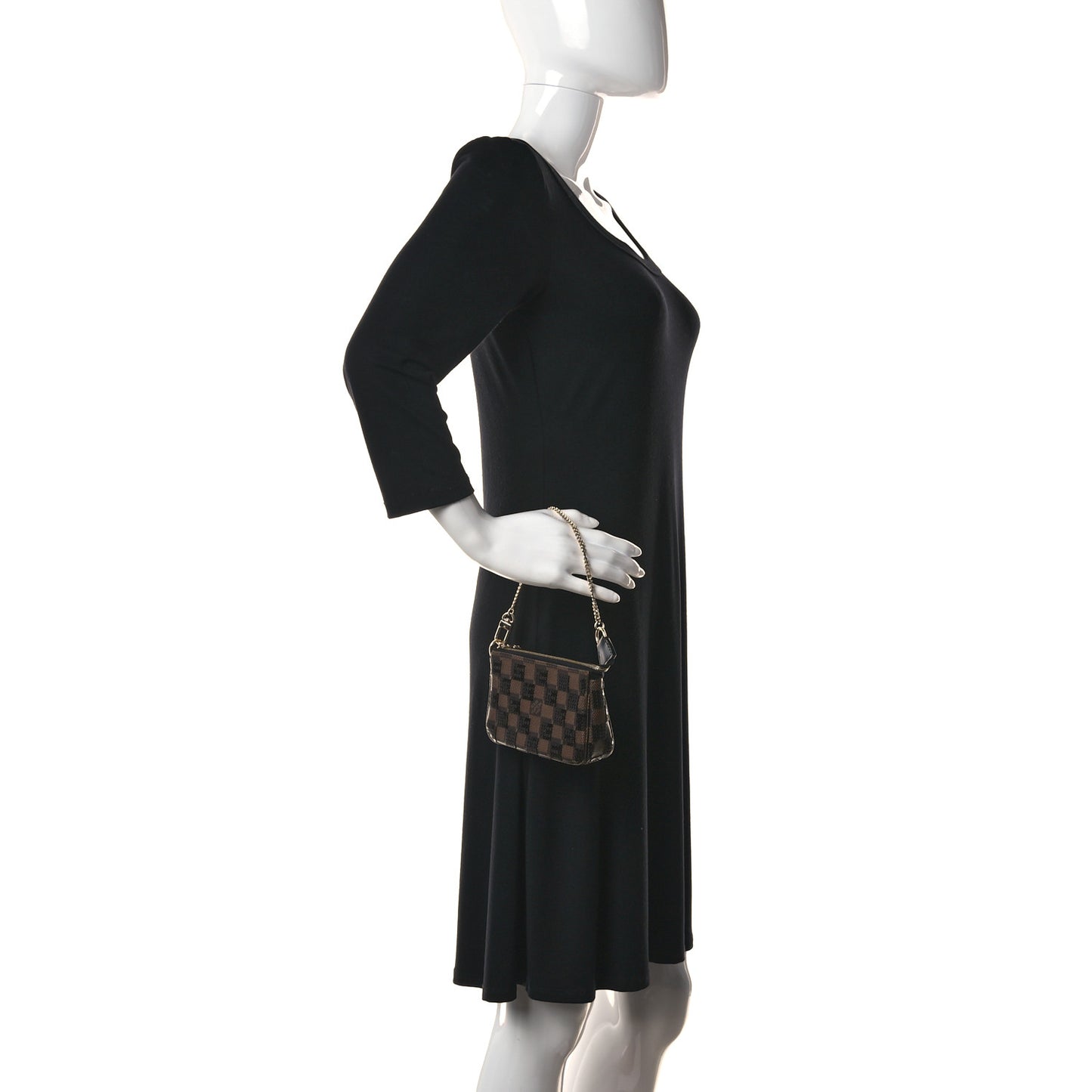 Damier Paillettes Mini Pochette Accessories Black