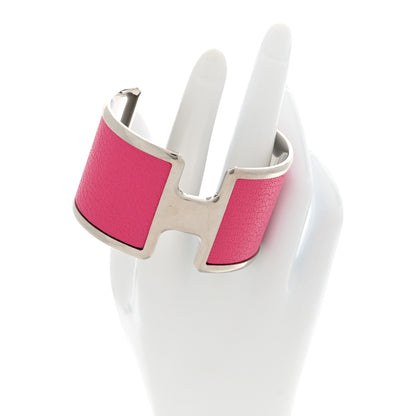 Hermes Chamkila Chevre Olympe Cuff Bracelet Rose Shocking 2 of 4