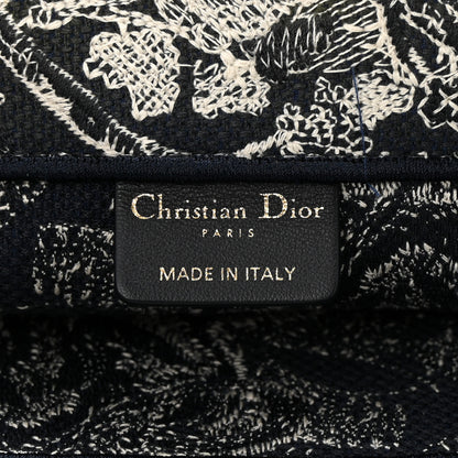 Christian Dior Canvas Embroidered Large Dioriviera Toile De Jouy Reverse Book Tote Blue 6 of 11