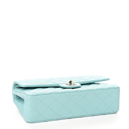 Chanel Caviar Quilted Medium Double Flap Light Blue 3 of 10