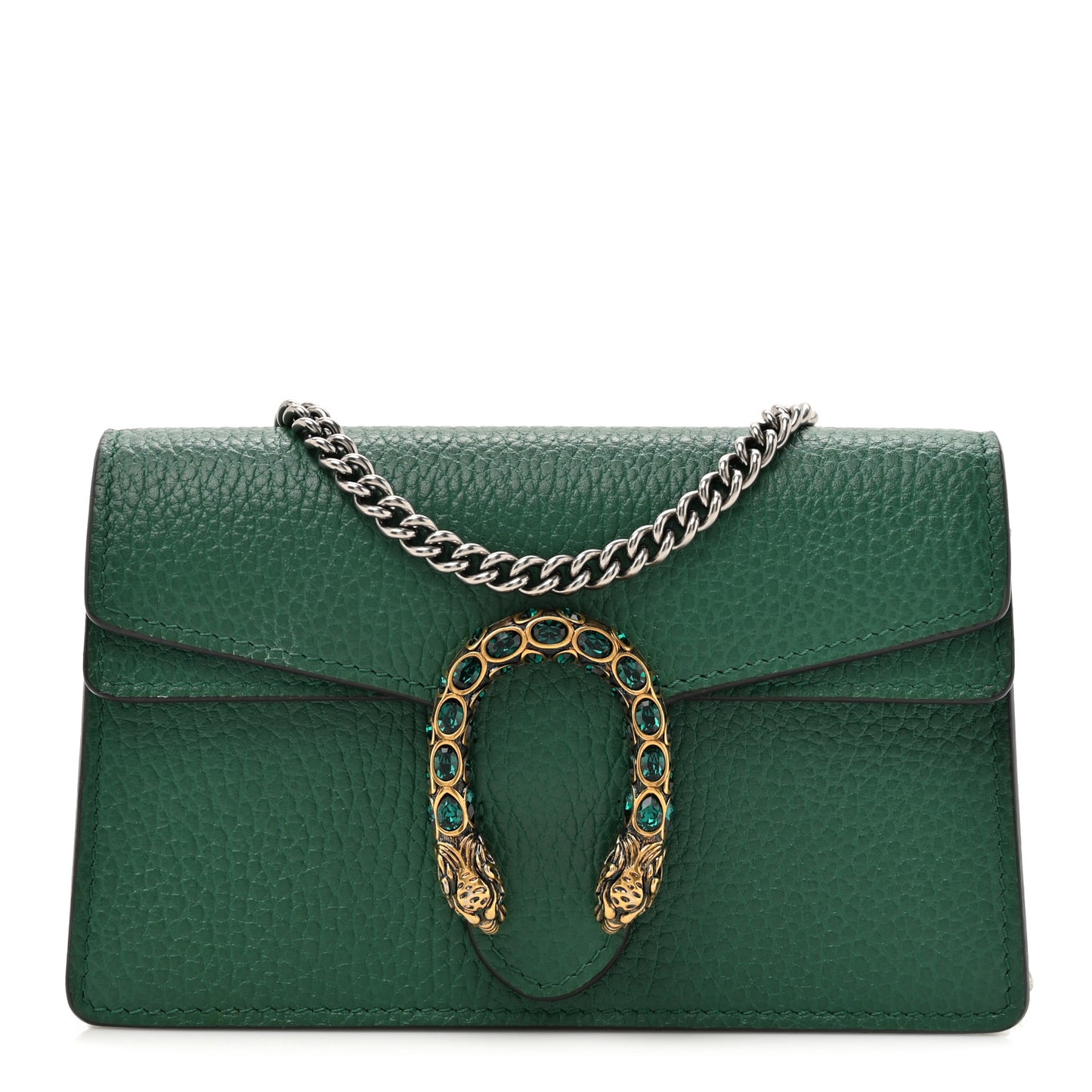 Dollar Calfskin Crystal Super Mini Dionysus Shoulder Bag Emerald