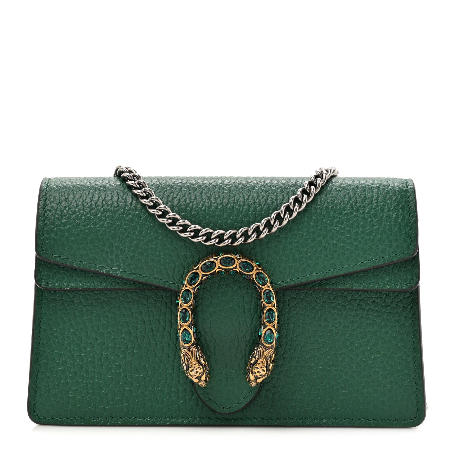 Gucci Dollar Calfskin Crystal Super Mini Dionysus Shoulder Bag Emerald 1 of 11