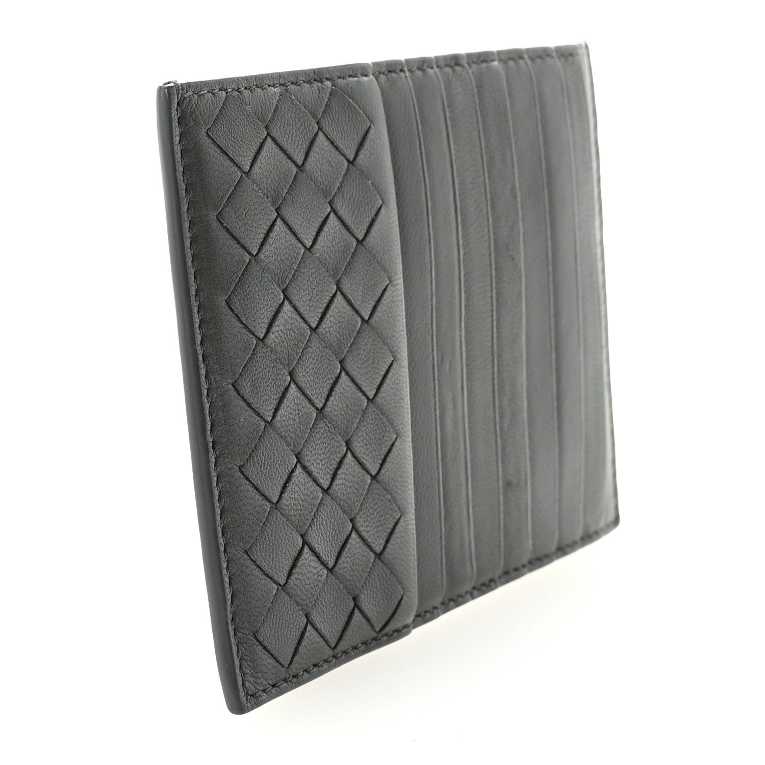 Bottega Veneta Nappa Intrecciato Zip Card Holder Grey 3 of 8