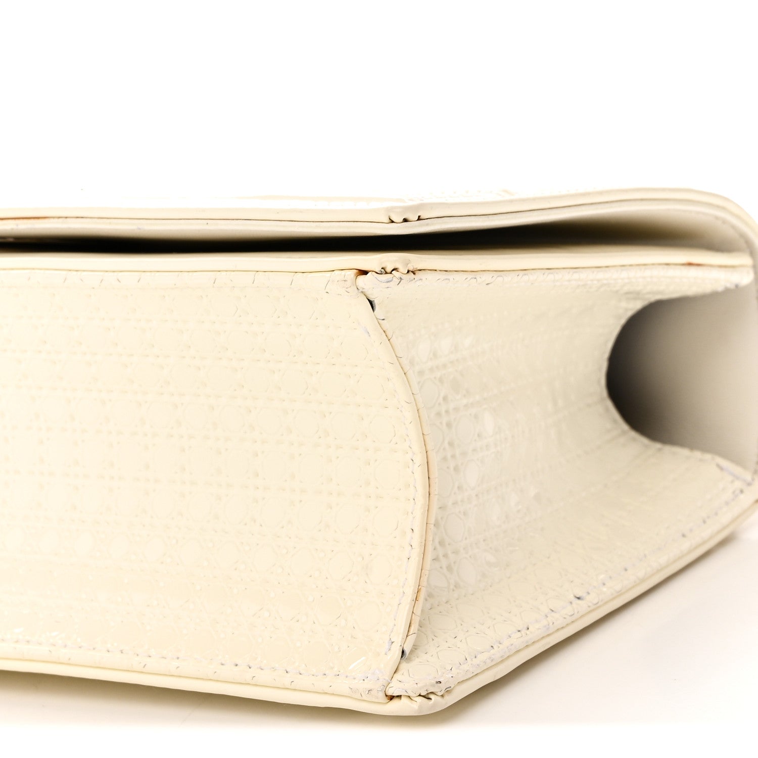 Christian Dior Patent Micro-Cannage Small Diorama Flap Bag White 9 of 9