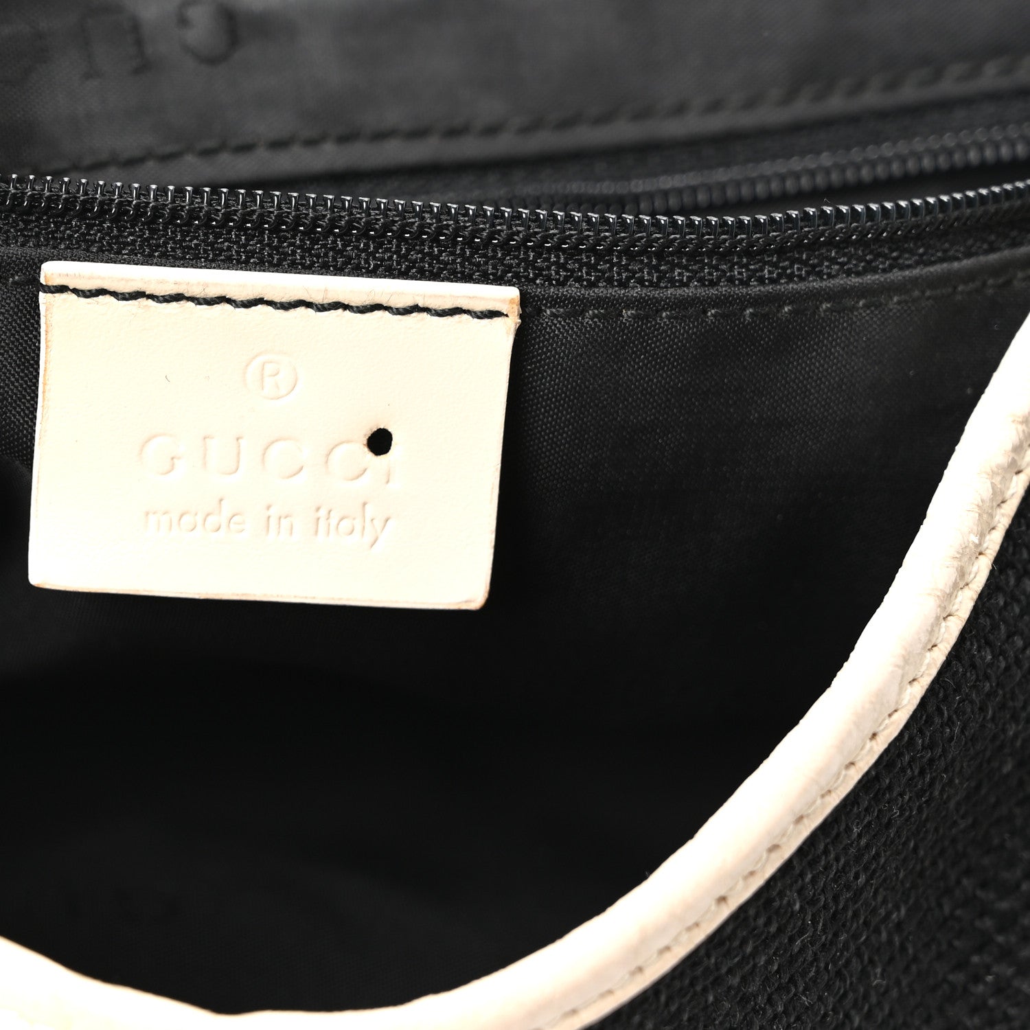 Gucci Canvas Calfskin Jackie O Chain Hobo White Black 6 of 14