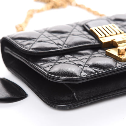 Christian Dior Lambskin Cannage Small Dioraddict Flap Bag Black 7 of 12