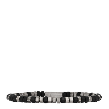 David Yurman Sterling Silver Rubber Hex Bead Bracelet Black 1 of 8
