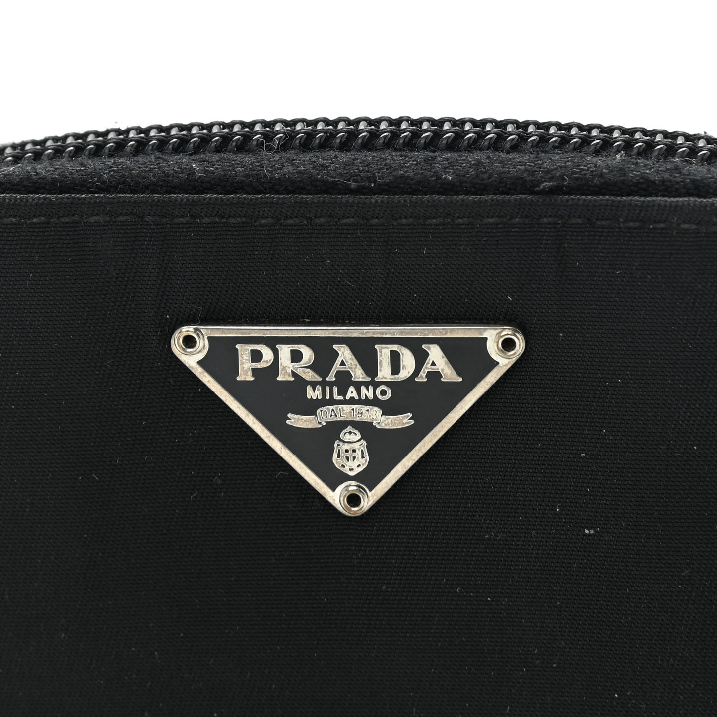 Tessuto Nylon Compact Zip Around Coin Pouch Black