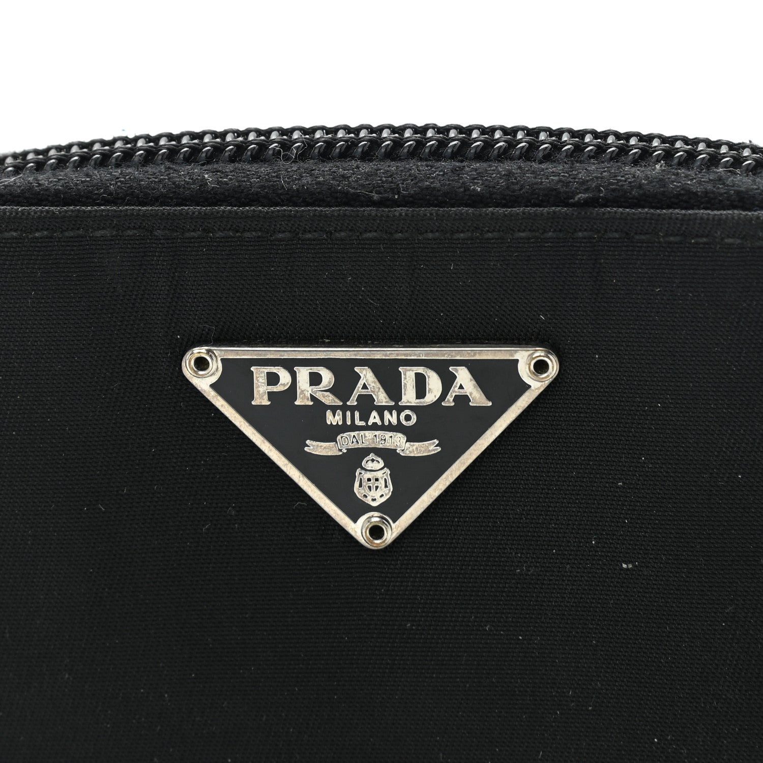 Prada Tessuto Nylon Compact Zip Around Coin Pouch Black 8 of 10