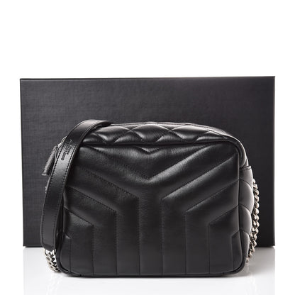 Saint Laurent Calfskin Y Quilted Monogram Small Loulou Bowling Bag Black 8 of 8
