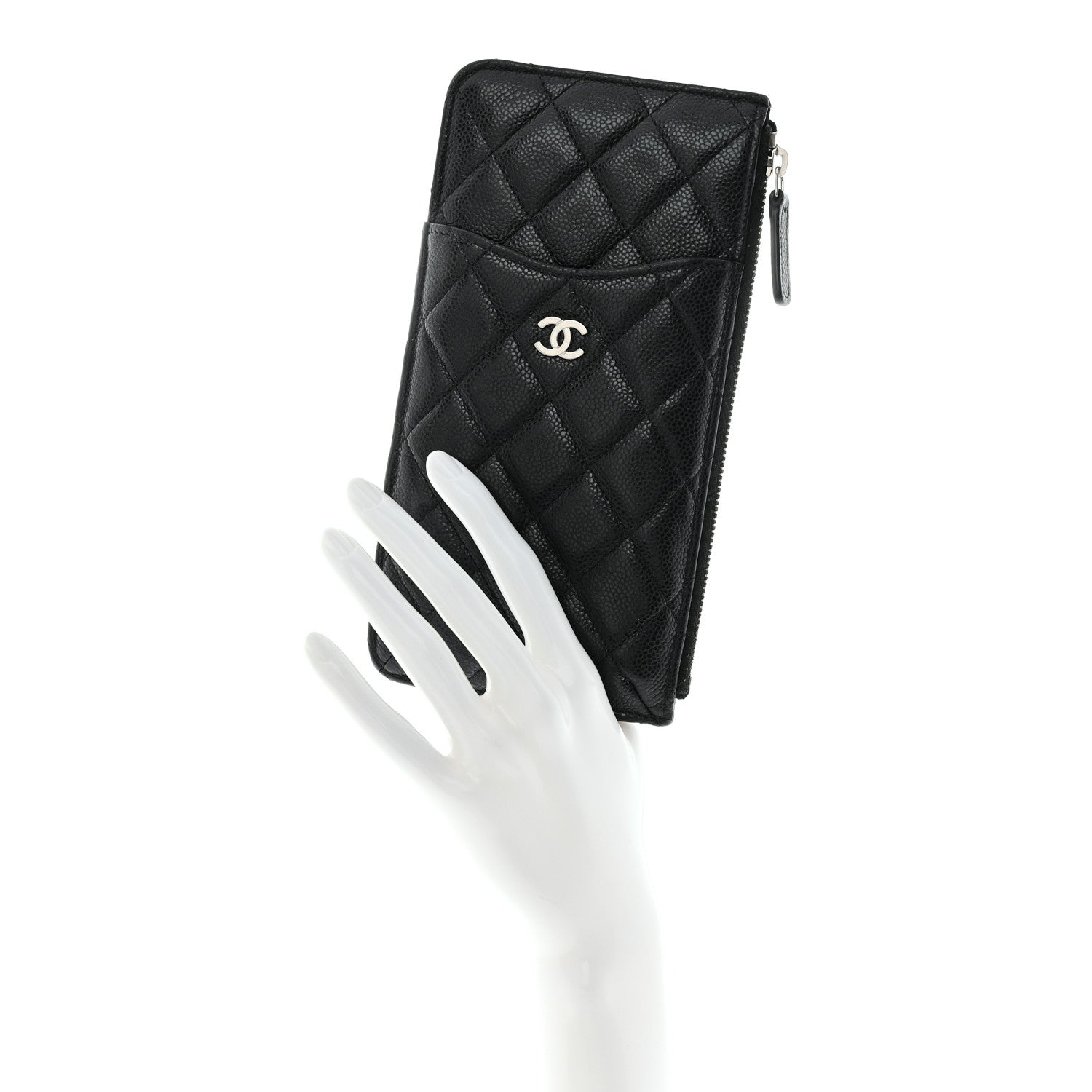 Chanel Caviar Quilted Classic Flat Wallet Pouch Black 2 of 12