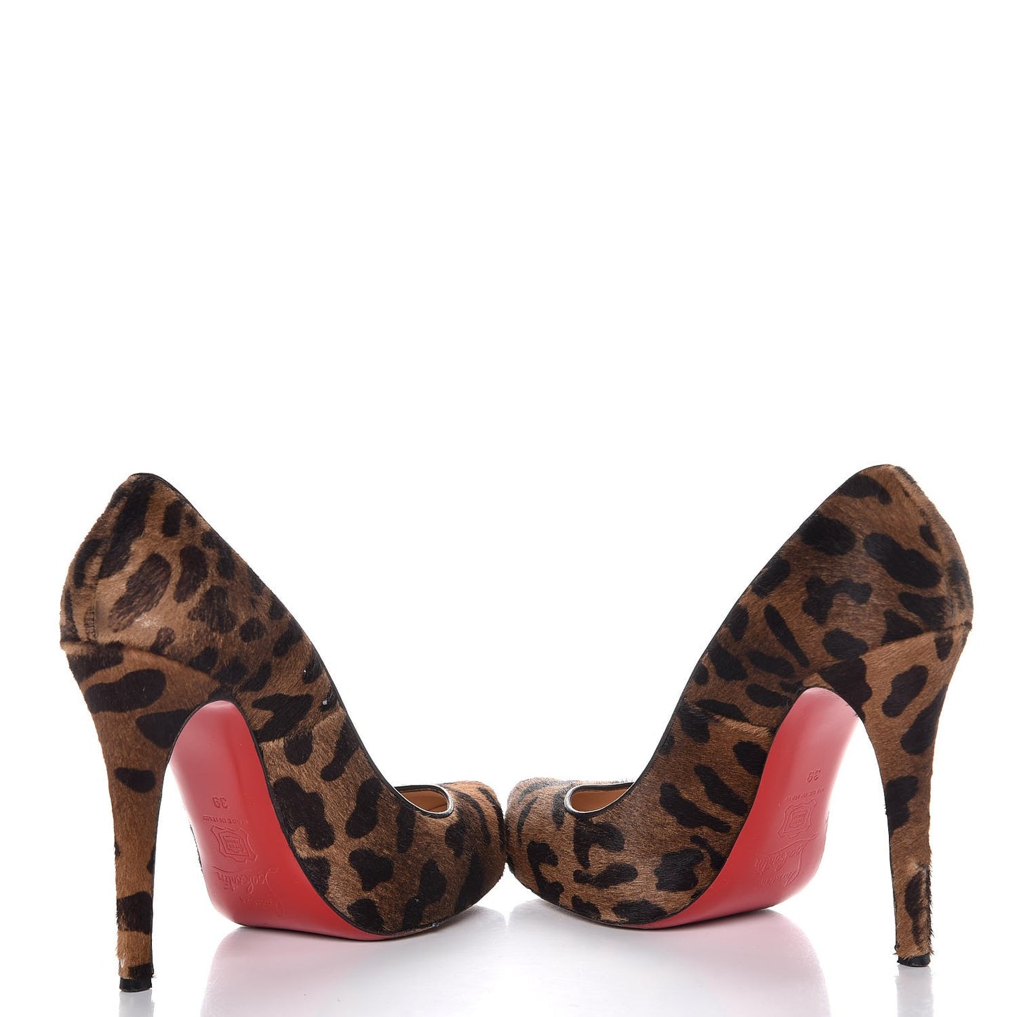 Pony Hair Leopard Print Platform Pumps 39