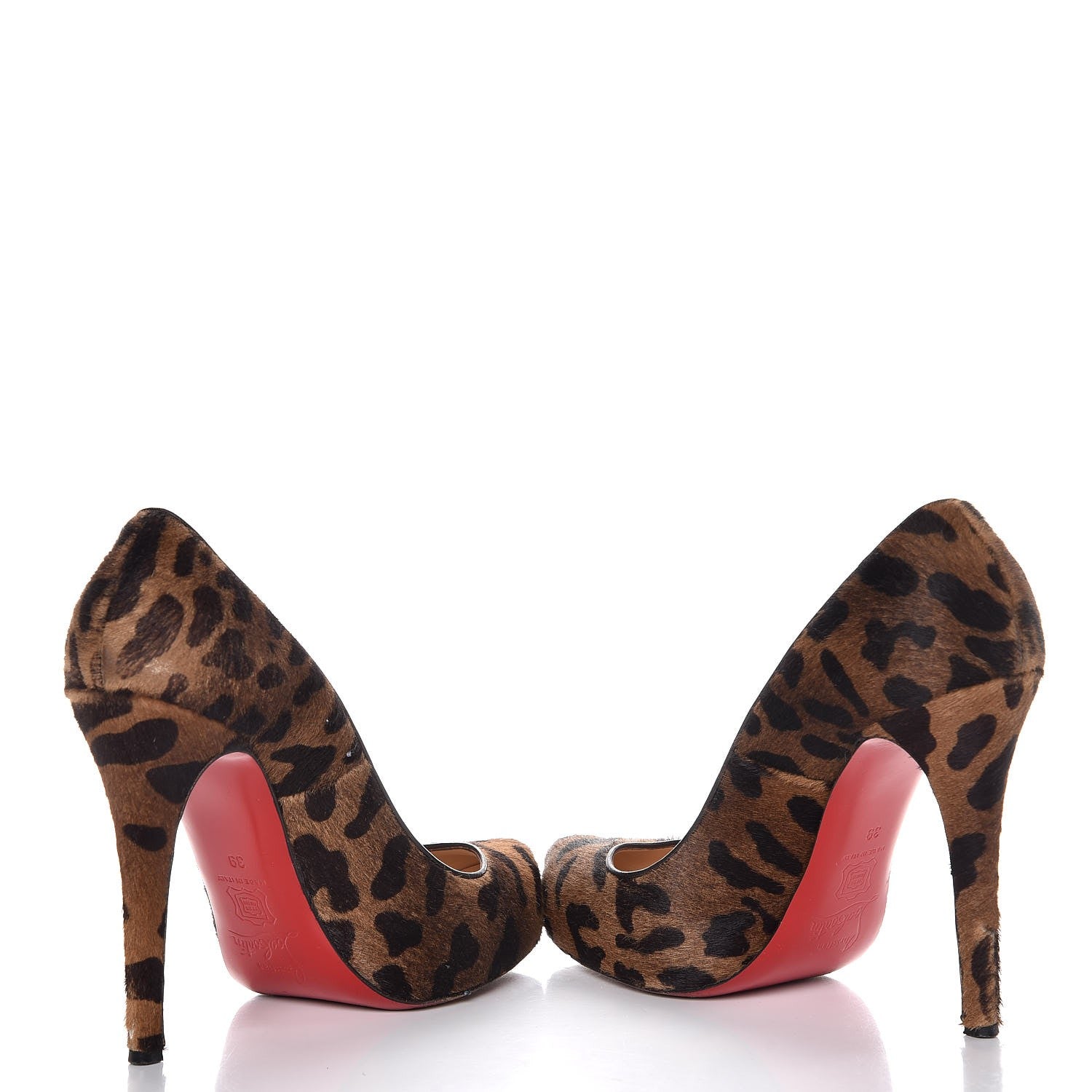 Christian Louboutin Pony Hair Leopard Print Platform Pumps 39 6 of 10