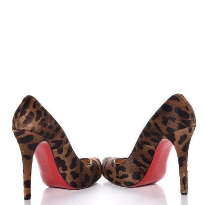 Christian Louboutin Pony Hair Leopard Print Platform Pumps 39 6 of 10