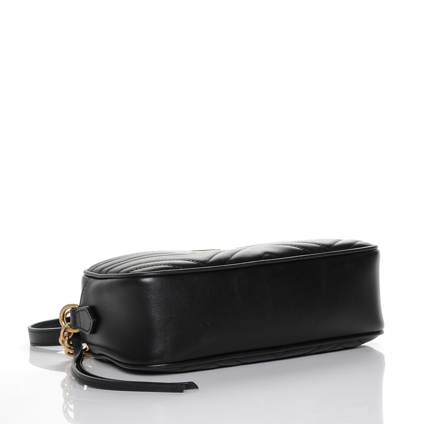 Calfskin Matelasse Small GG Marmont Chain Shoulder Bag Black