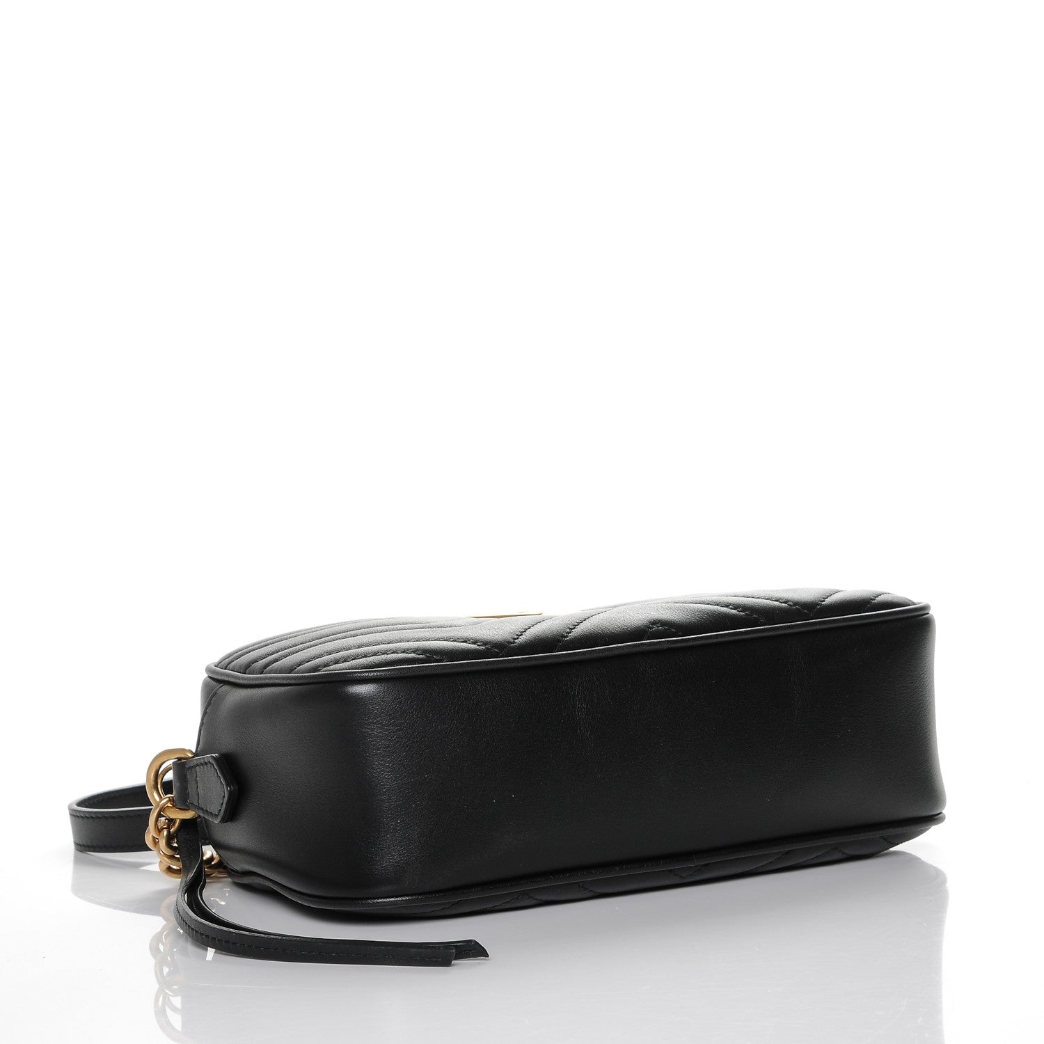 Gucci Calfskin Matelasse Small GG Marmont Chain Shoulder Bag Black 4 of 6