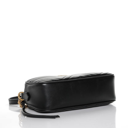 Gucci Calfskin Matelasse Small GG Marmont Chain Shoulder Bag Black 4 of 6