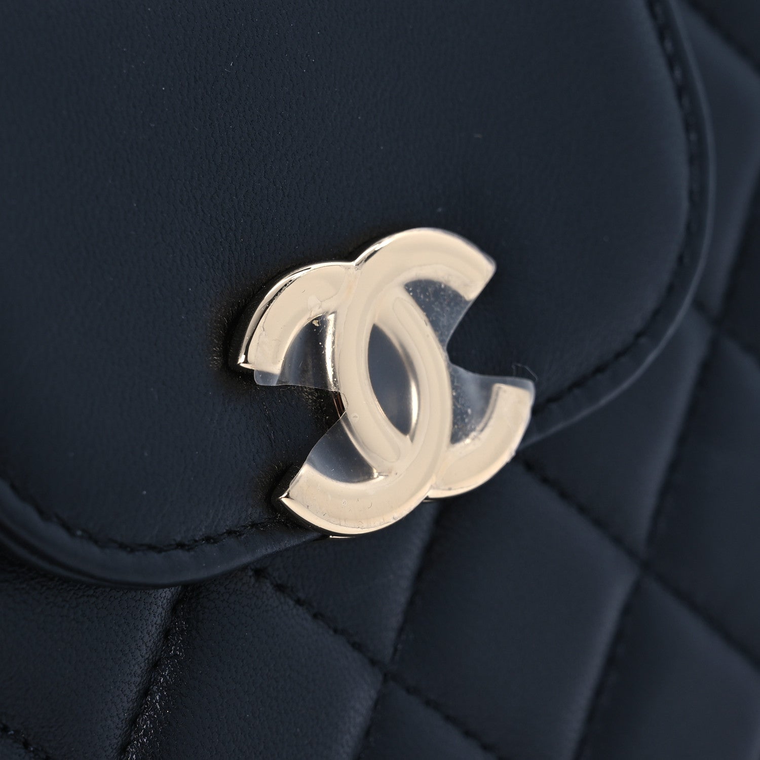 Chanel Lambskin Quilted CC Pouch Wristlet Black 13 of 14