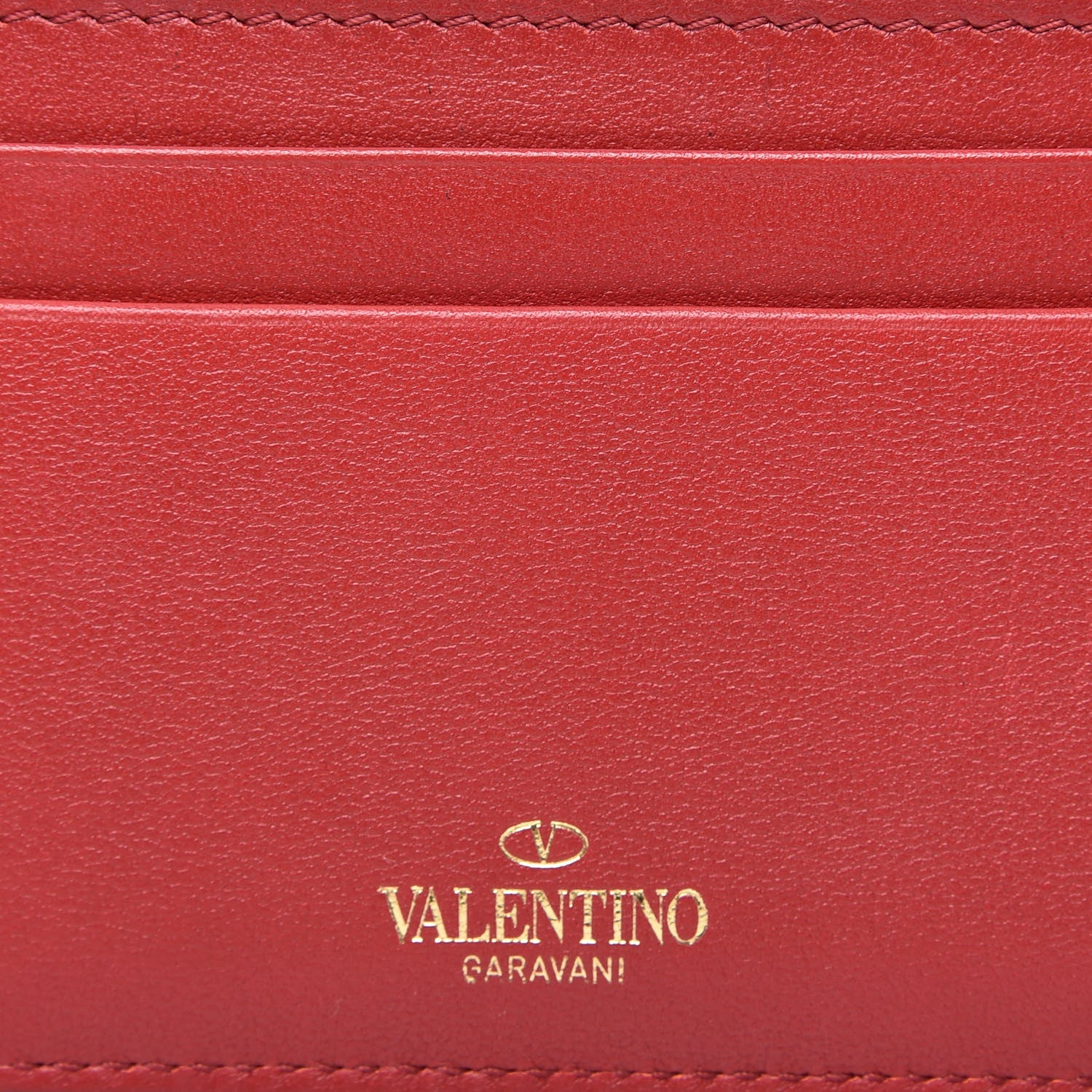 Valentino Garavani Vitello Zig Zag Print Rockstud Card Holder Blue Red 7 of 10