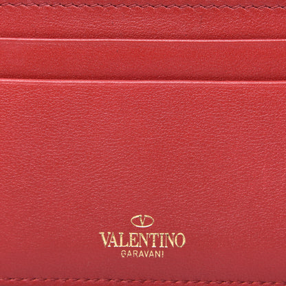 Valentino Garavani Vitello Zig Zag Print Rockstud Card Holder Blue Red 7 of 10