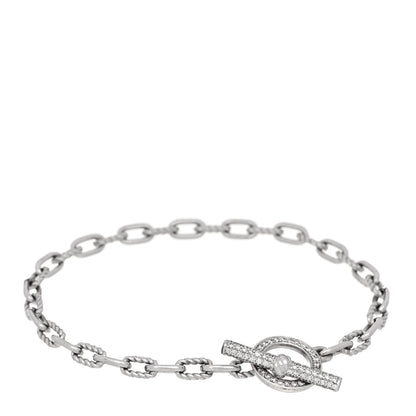 David Yurman Sterling Silver Diamond DY Madison Pave Toggle Chain Bracelet 1 of 4
