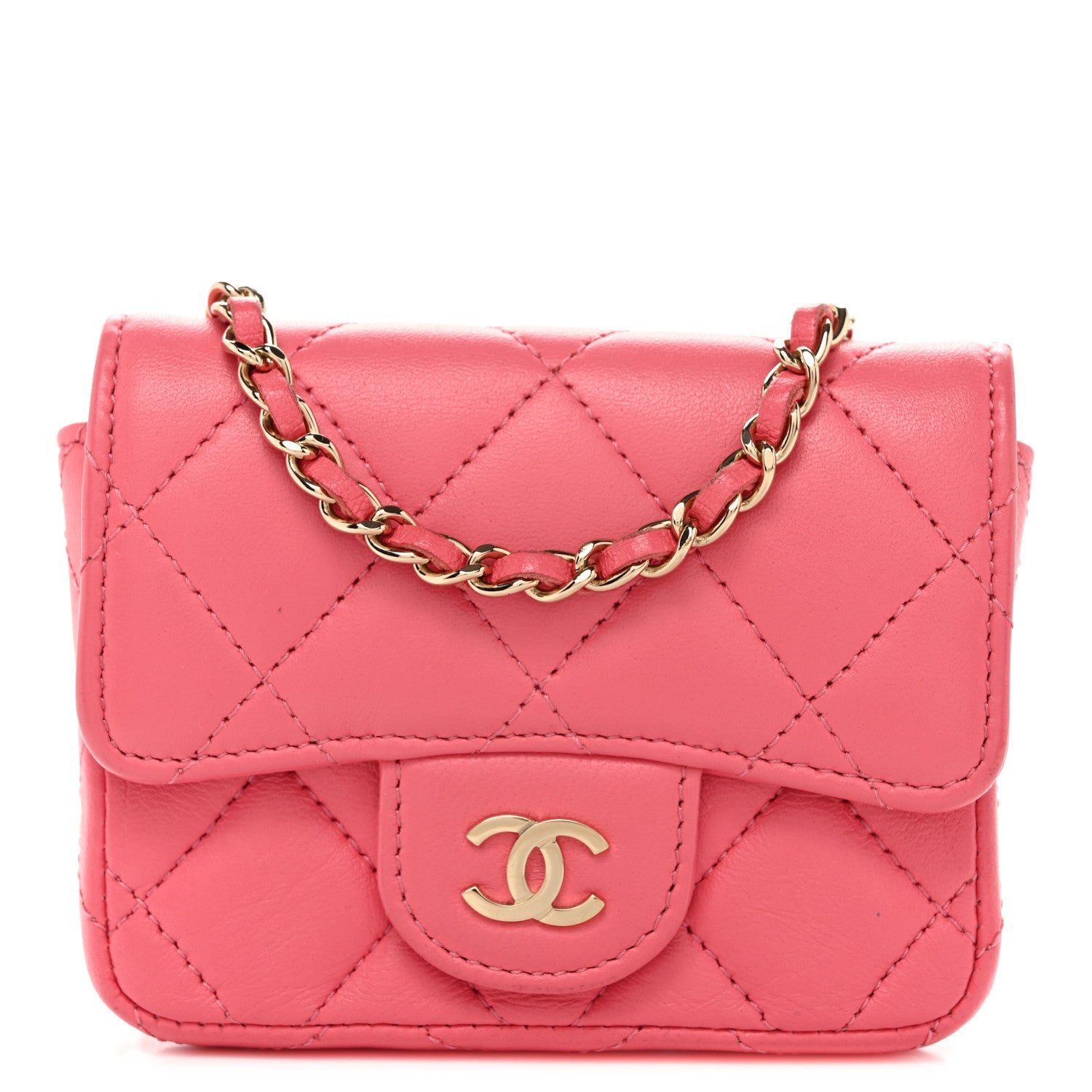 Chanel Lambskin Quilted Mini Chain Belt Bag Pink 1 of 11