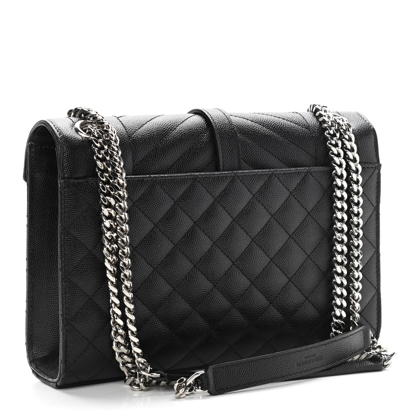 Grain De Poudre Textured Mixed Matelasse Triquilt Medium Monogram Satchel Black