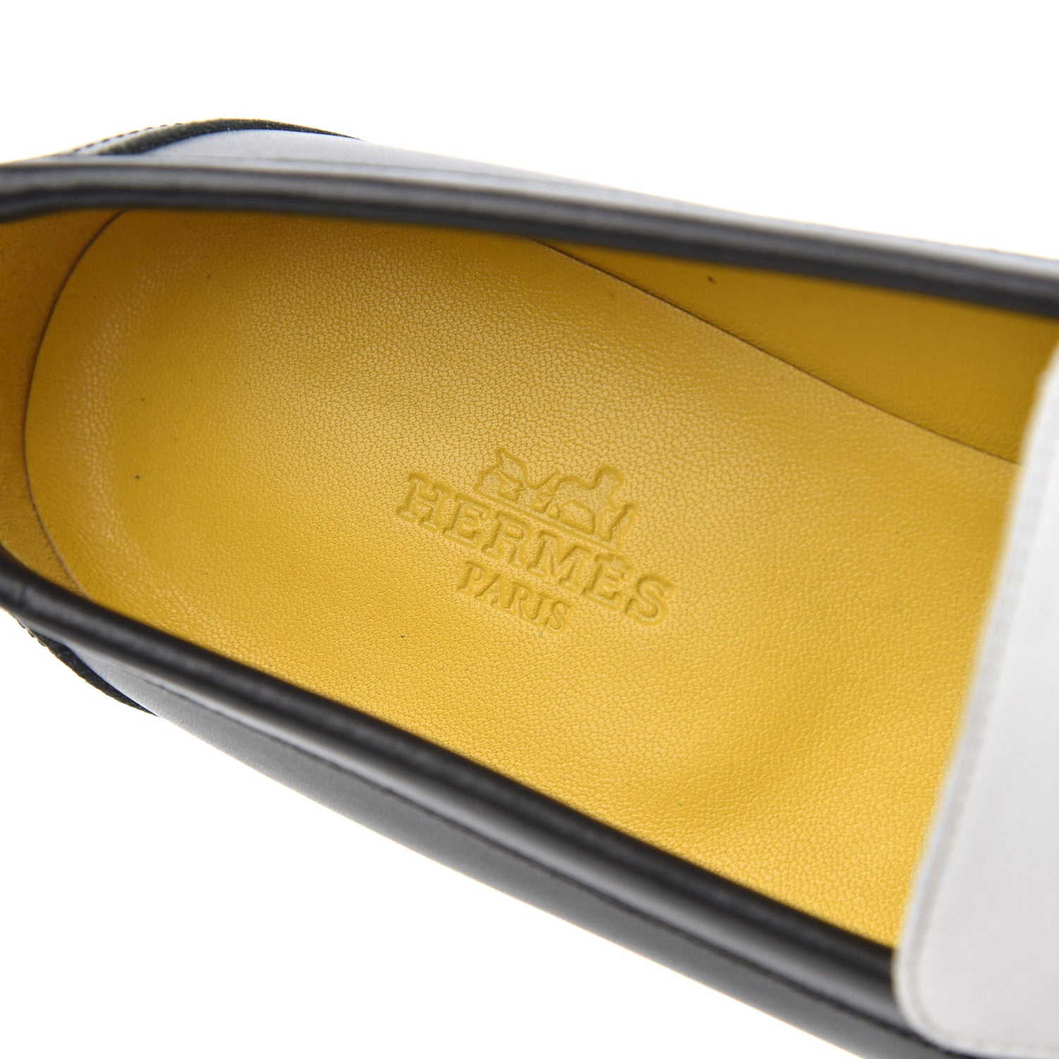 Hermes Womens Paris Loafers 36.5 Black White 6 of 14
