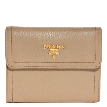 Prada Vitello Daino Compact Wallet Sabbia 1 of 10