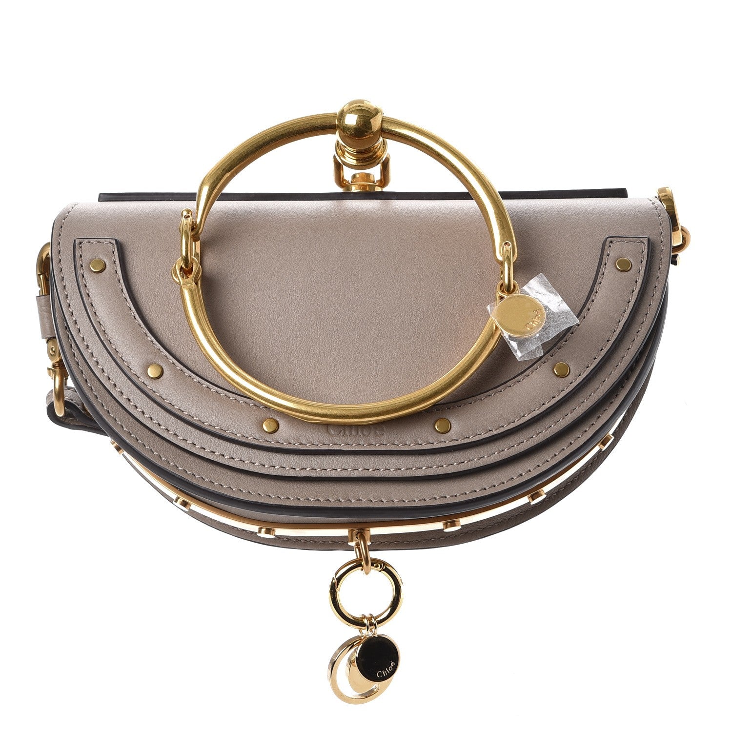 Chloe Calfskin Small Nile Bracelet Minaudiere Bag Motty Grey 1 of 6