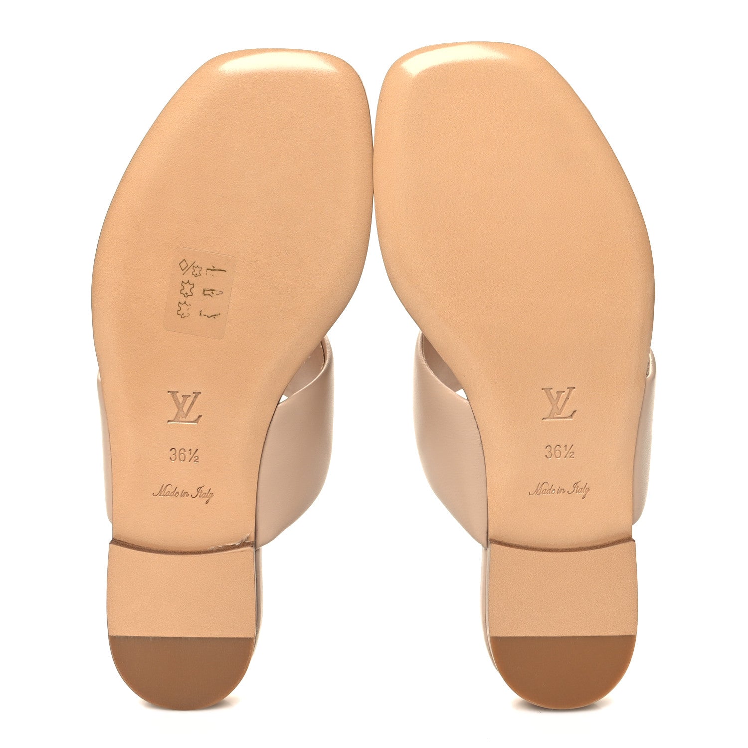 Louis Vuitton Lambskin Embossed Monogram Drapy Flat Thong Sandal 36.5 Beige 5 of 8