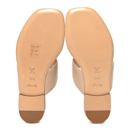 Louis Vuitton Lambskin Embossed Monogram Drapy Flat Thong Sandal 36.5 Beige 5 of 8