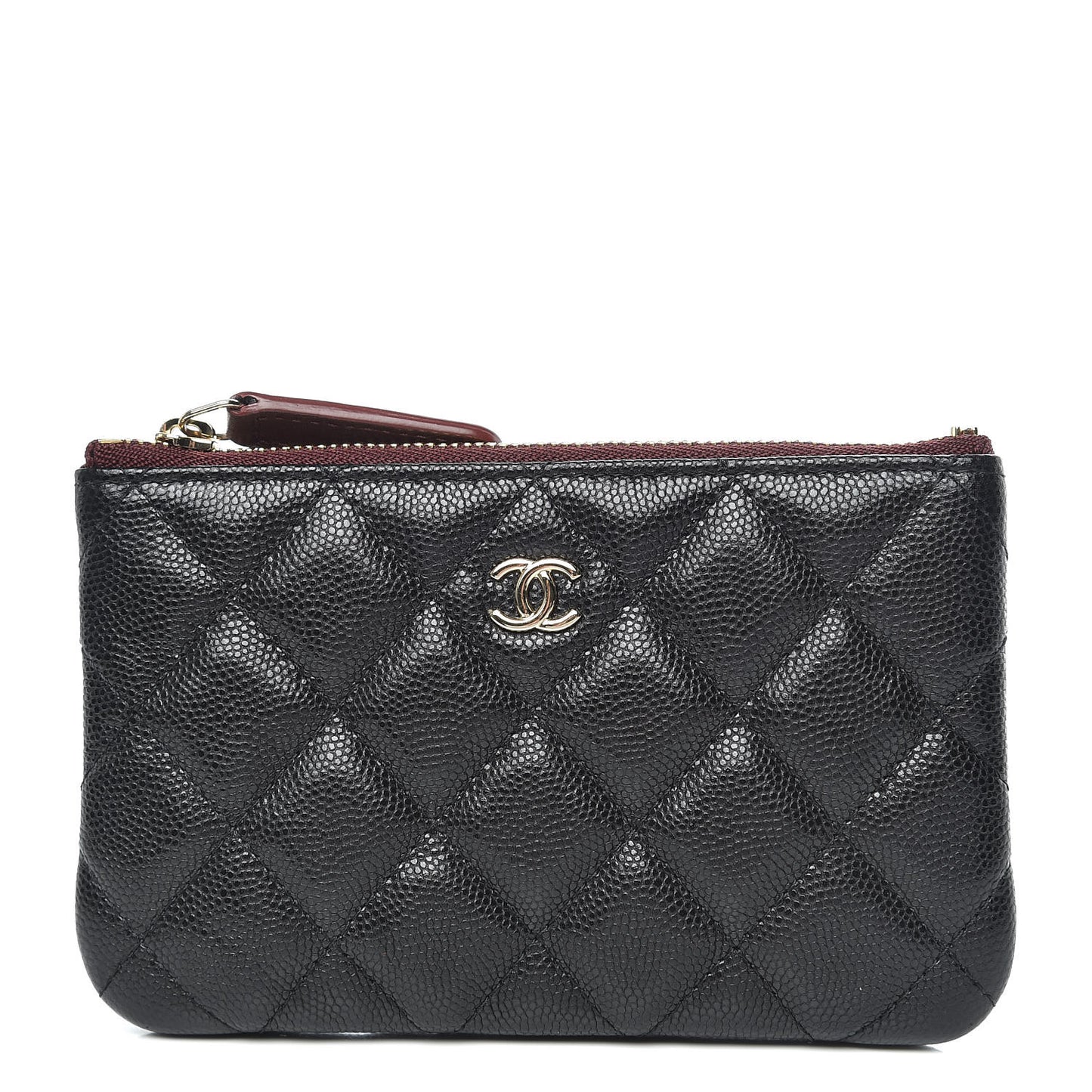 Caviar Quilted Small Cosmetic Case Black