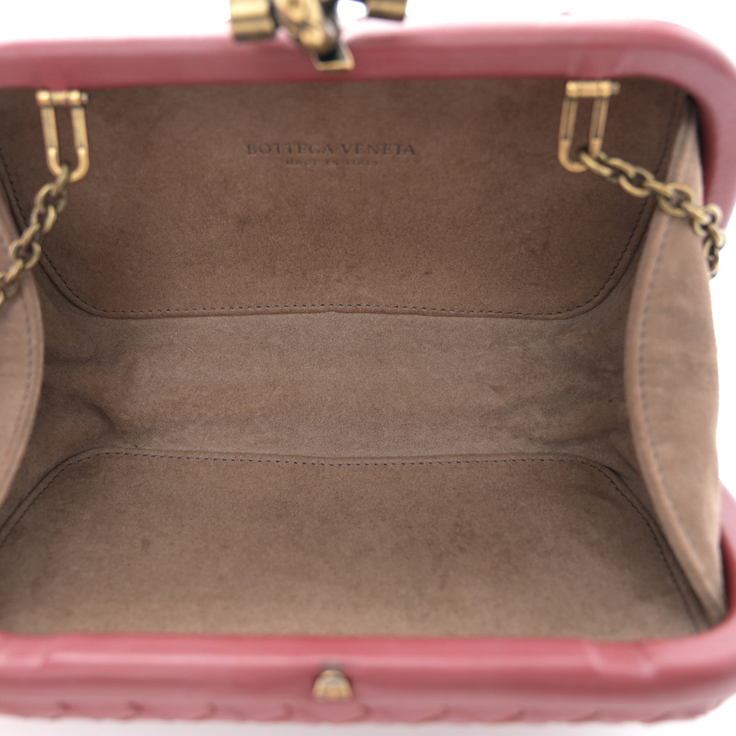 Bottega Veneta Nappa Intrecciato Chain Knot Clutch China Red 4 of 8