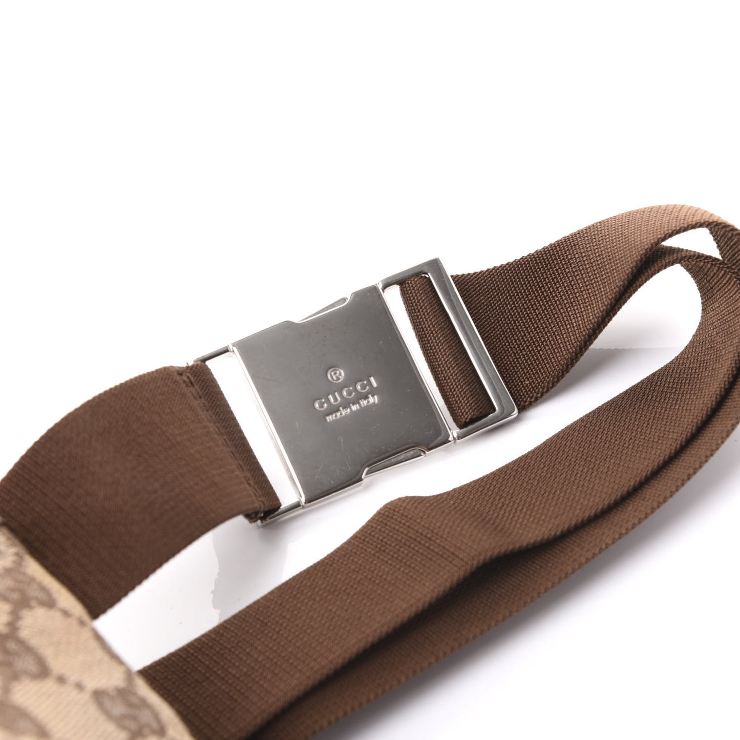GG Monogram Double Pocket Belt Bag Dark Brown
