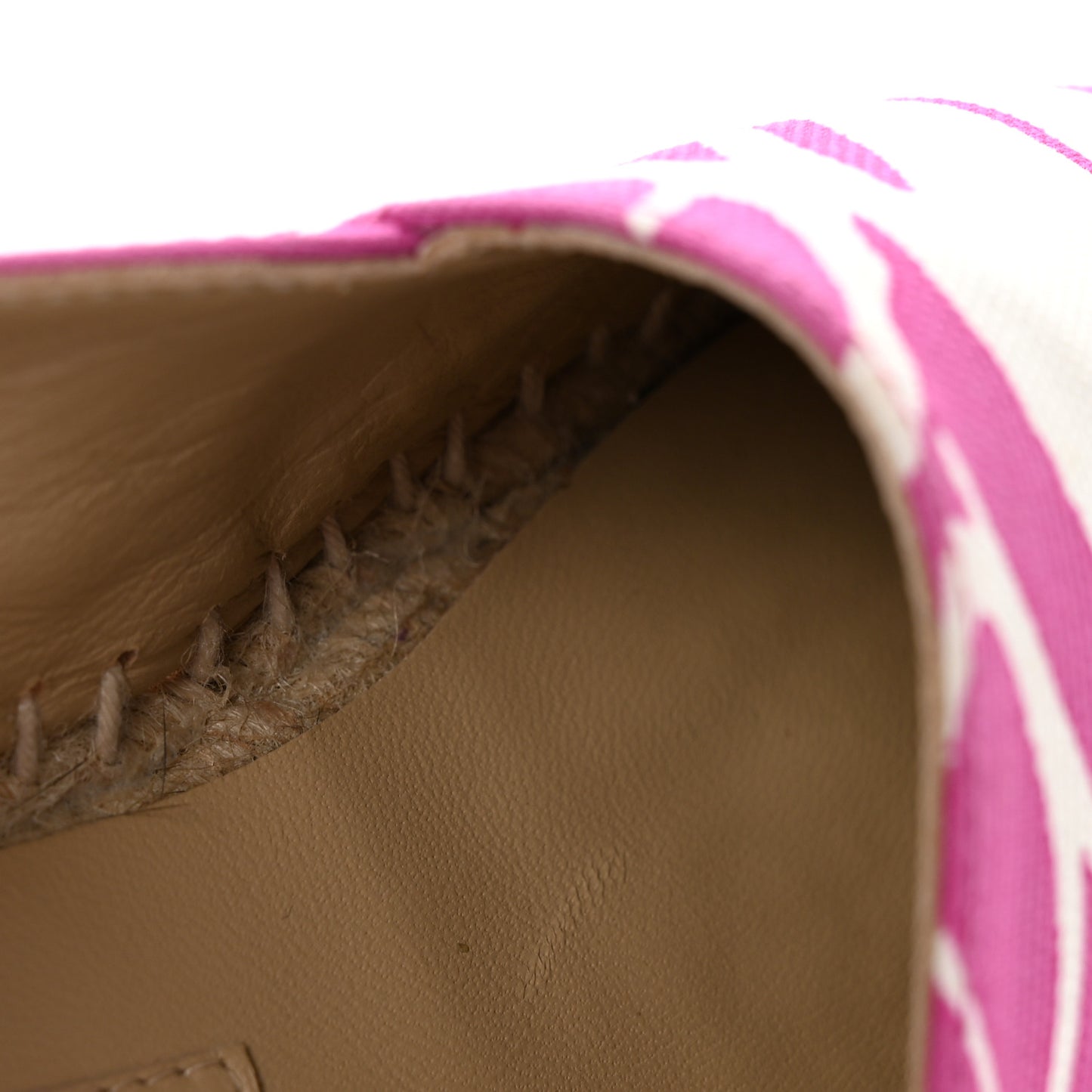 Cotton Grosgrain Espadrilles 36 Pink Ecru Black