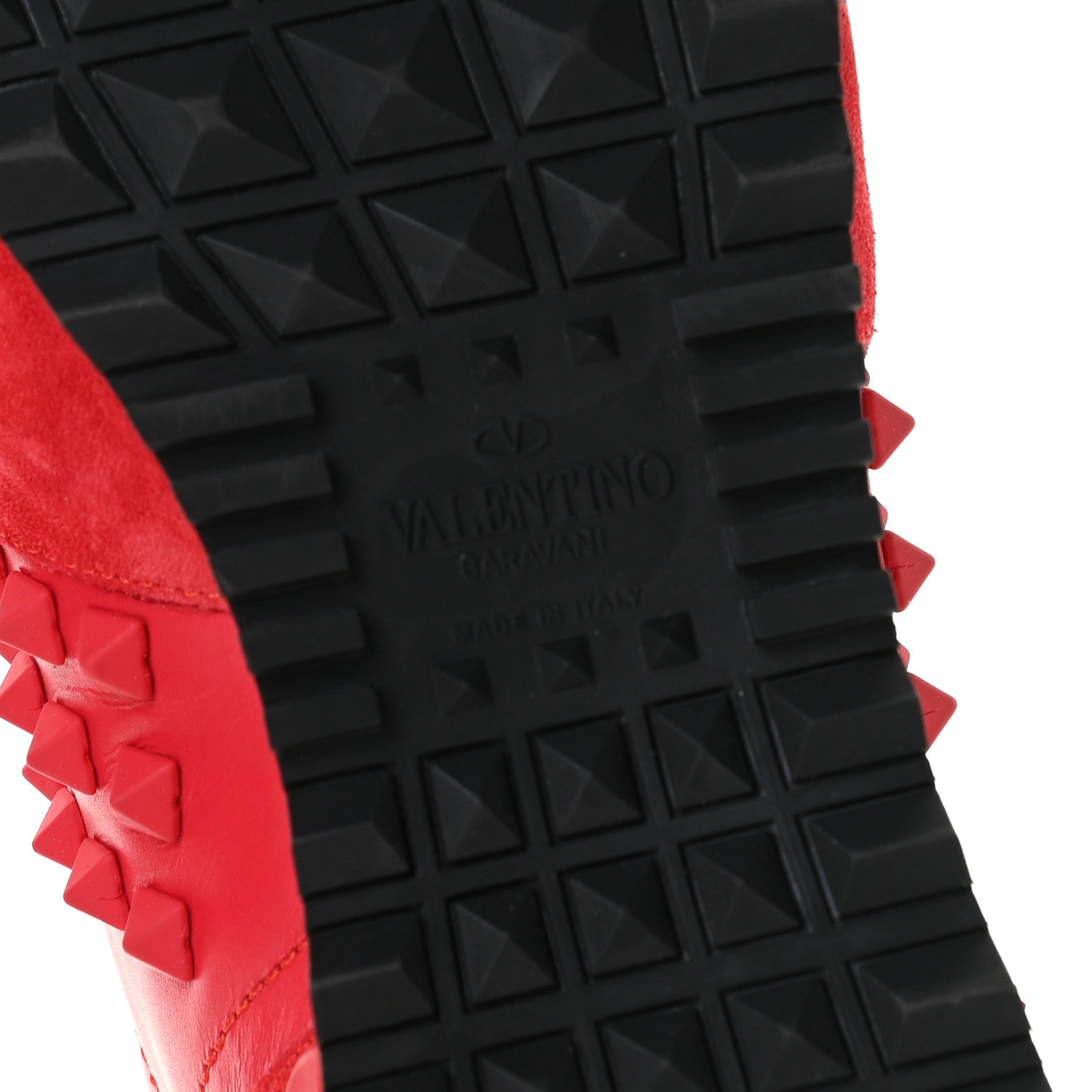 Valentino Garavani Calfskin Suede Rockstud Sneakers 35 Fragola 9 of 13