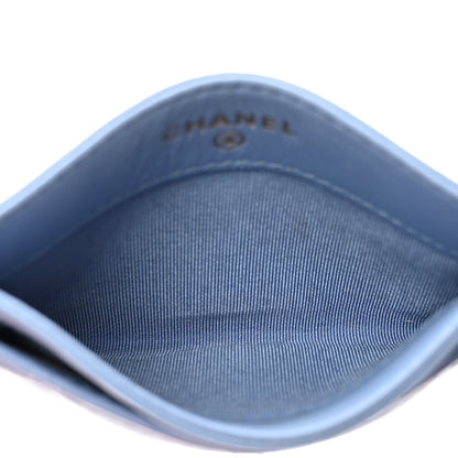 Chanel Lambskin Quilted Card Holder Light Blue 5 of 9
