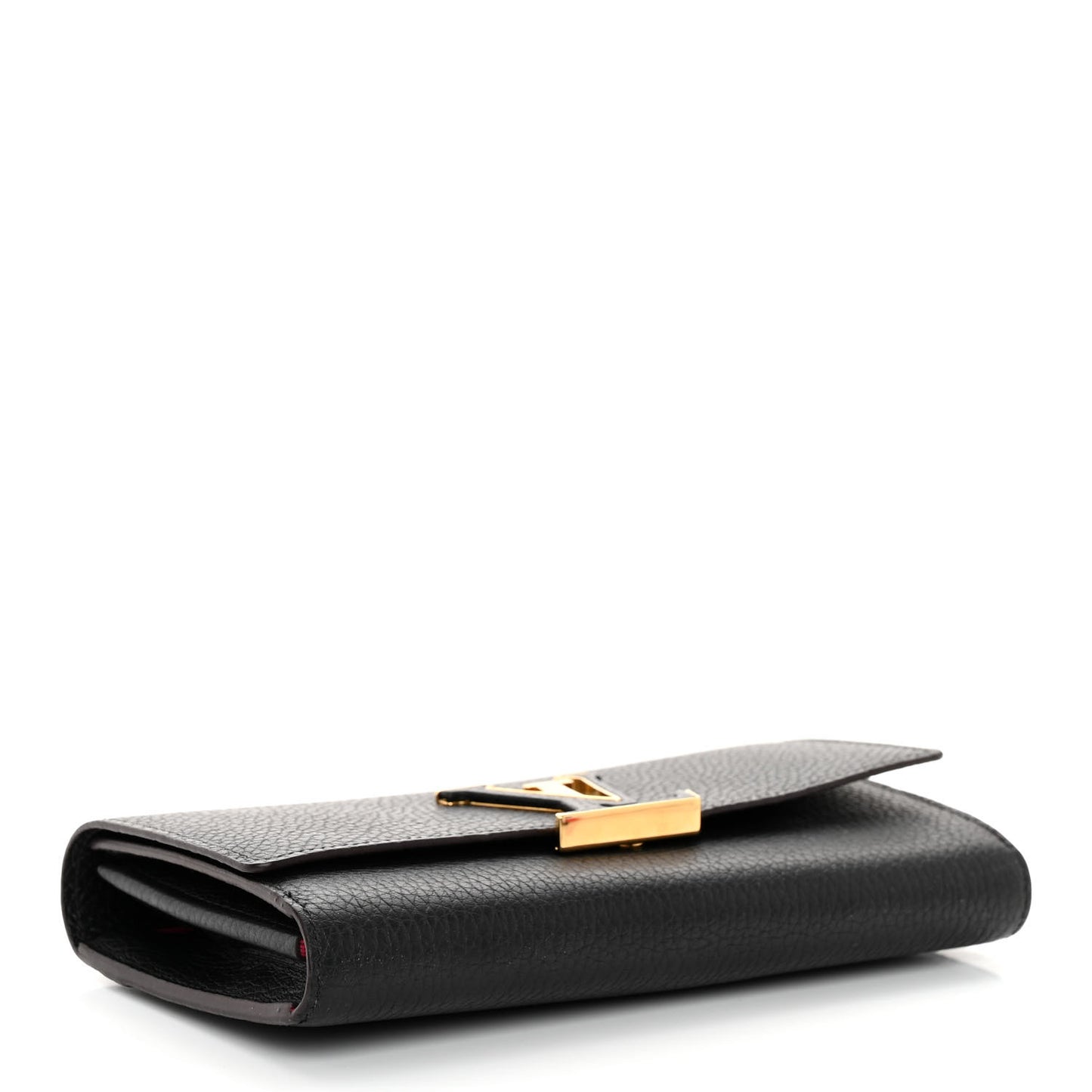 LOUIS VUITTON Taurillon Capucines Wallet Black