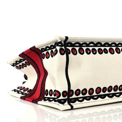 Christian Dior Canvas Embroidered Medium Cupidon Book Tote Latte Multicolor 8 of 9