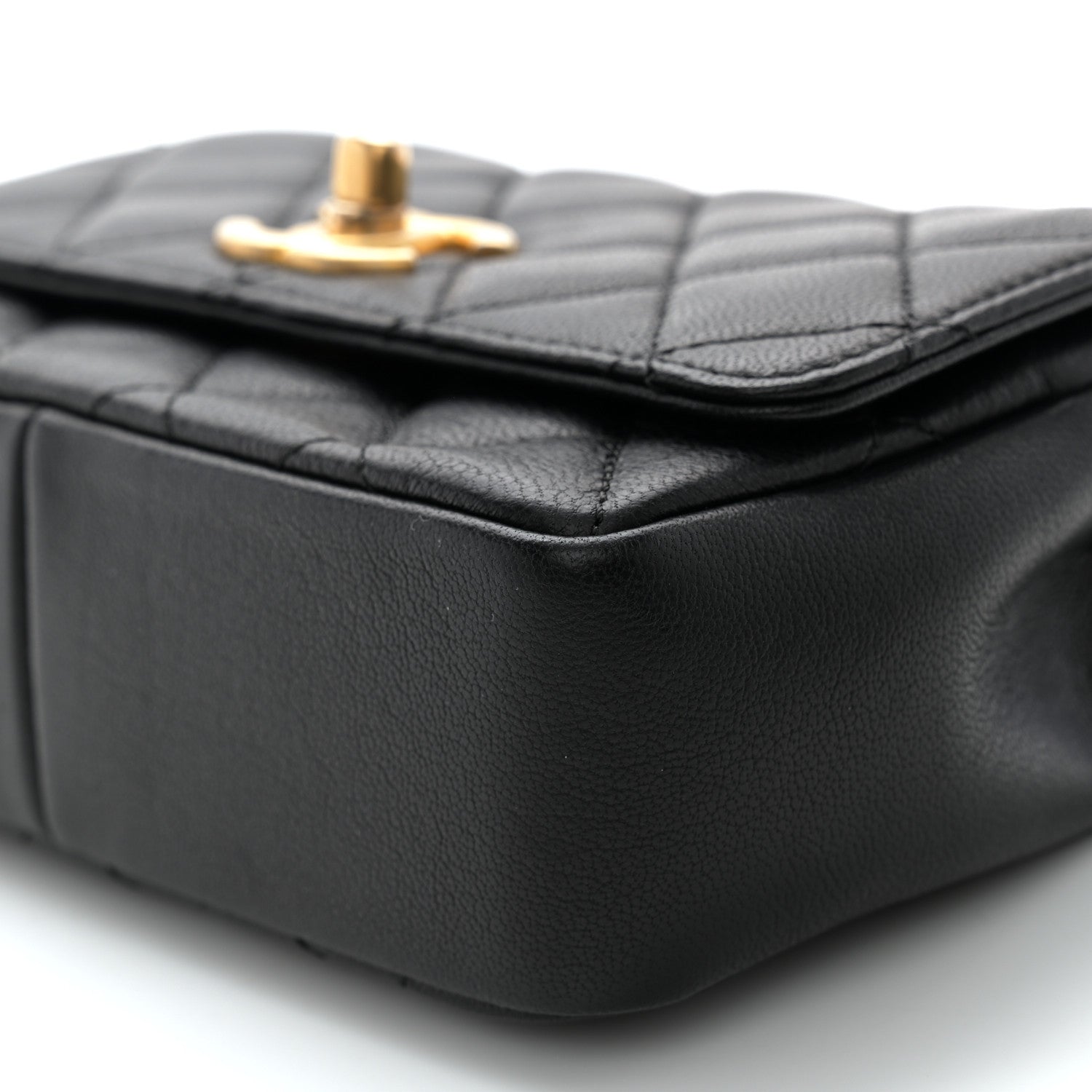 Chanel Lambskin Quilted Small Camellia Flower Flap Black 10 of 11