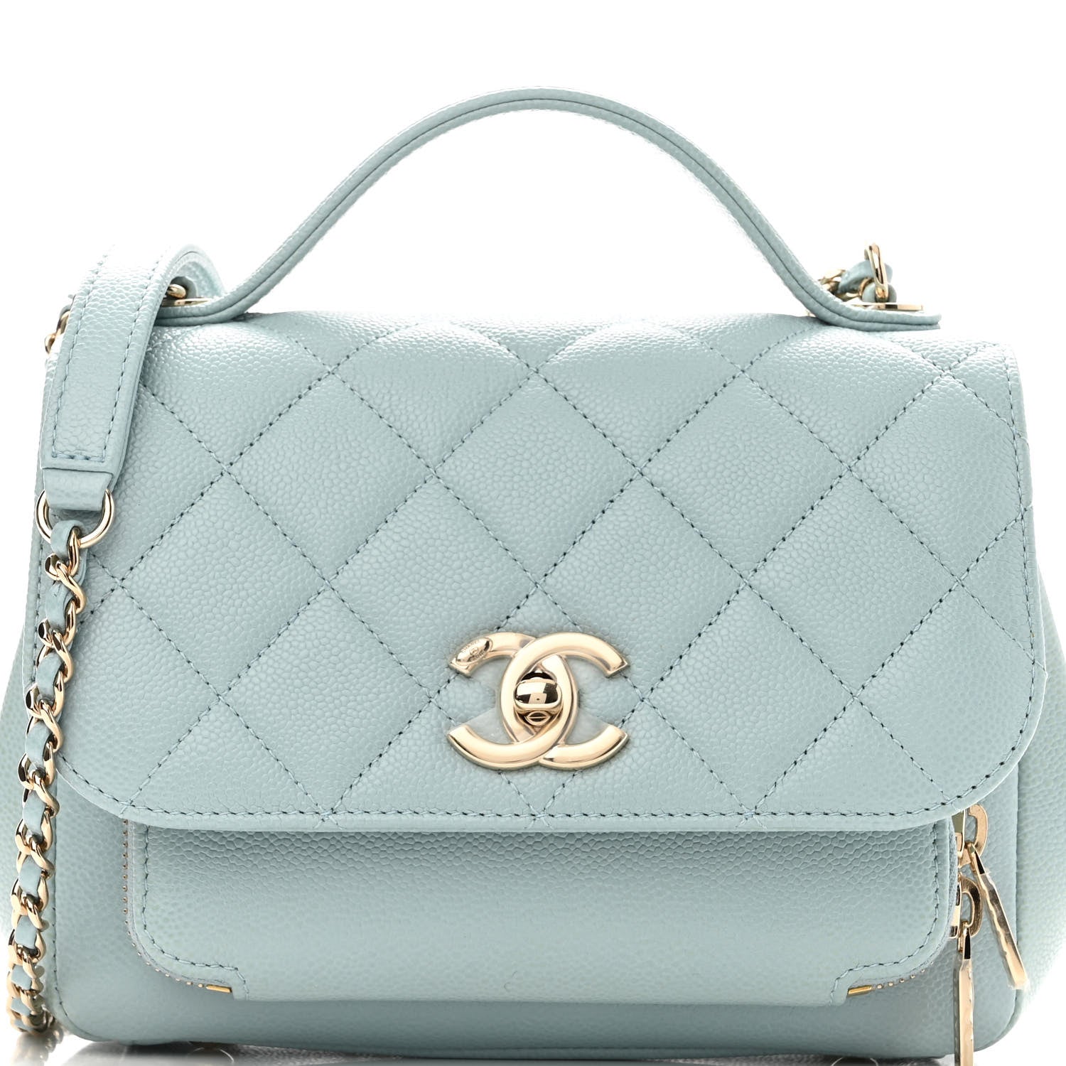 Chanel Caviar Quilted Small Business Affinity Flap Light Blue 8 of 10