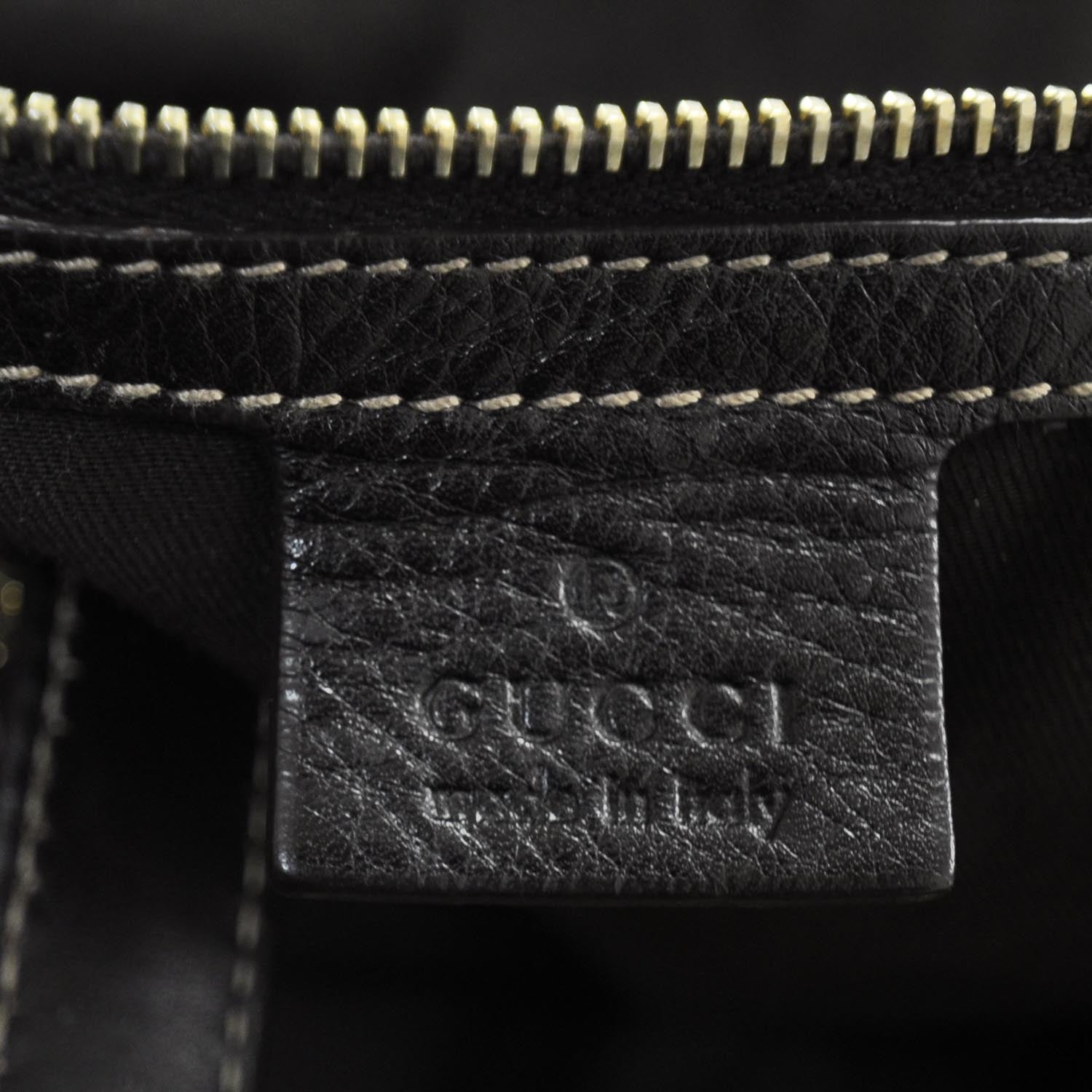 Gucci Leather Britt Tote Dark Brown 7 of 8